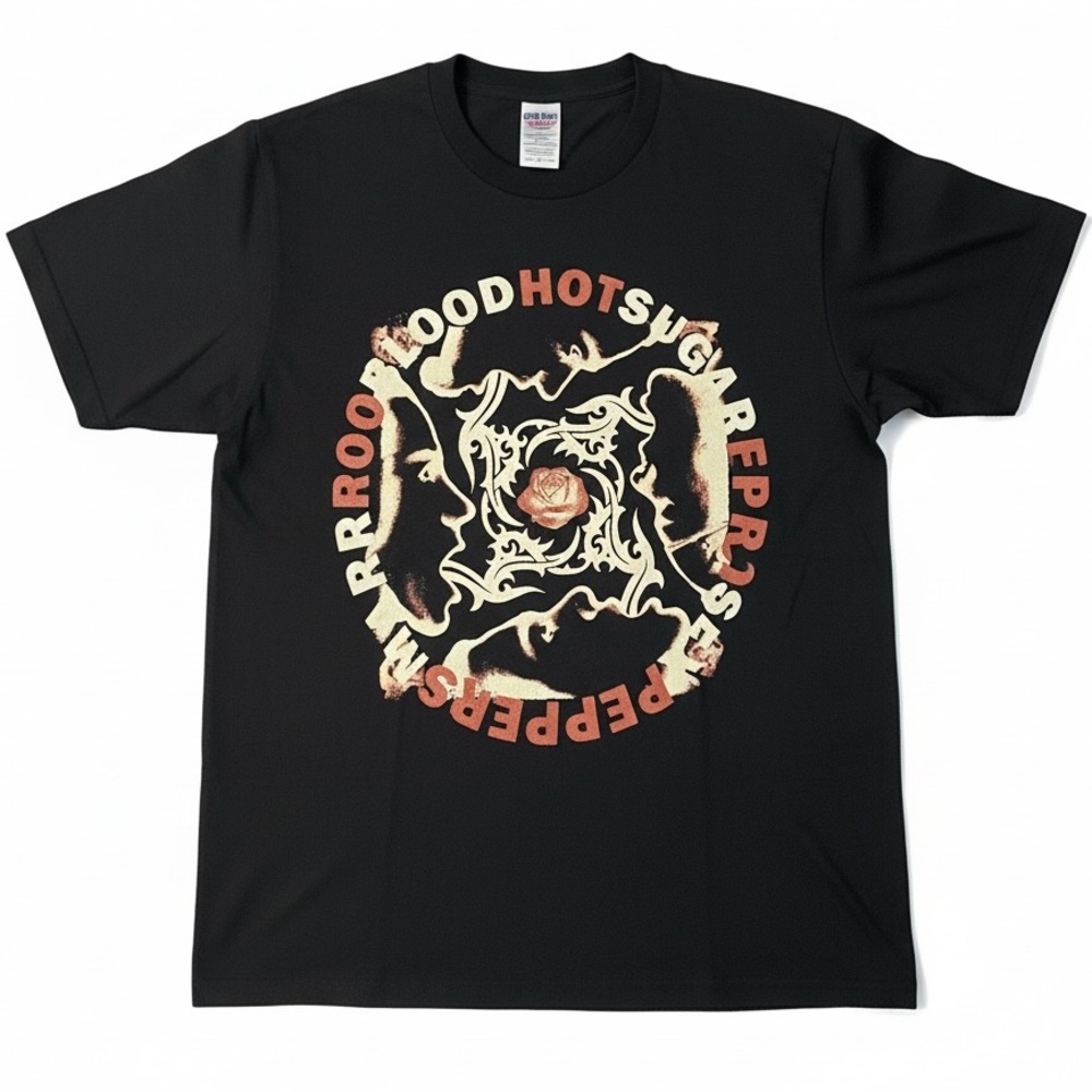 Red Hot Chili Peppers Graphic Band T Shirt Unisex Medium Black Cotton